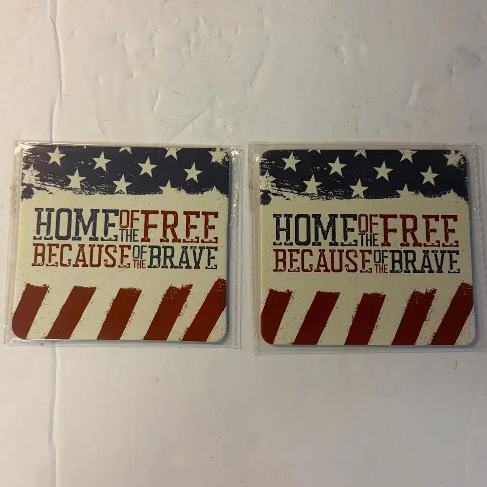 VFW 'Home of the Free Because of the Brave' Coasters (Set of 4)